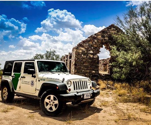 Border Patrol USBP miscellaneous modern jeep vehicle near desert ruins