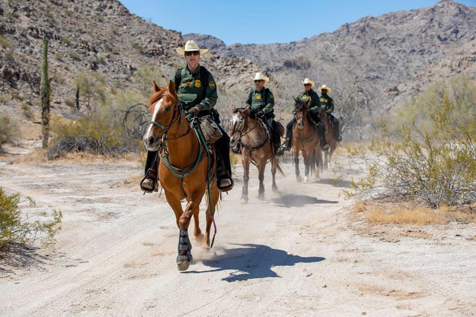 Border Patrol USBP miscellaneous modern horse patrol agents dusty trail