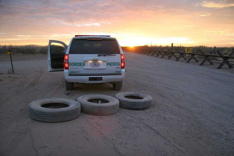 Border Patrol USBP miscellaneous modern vehicle sunset drag dusty road