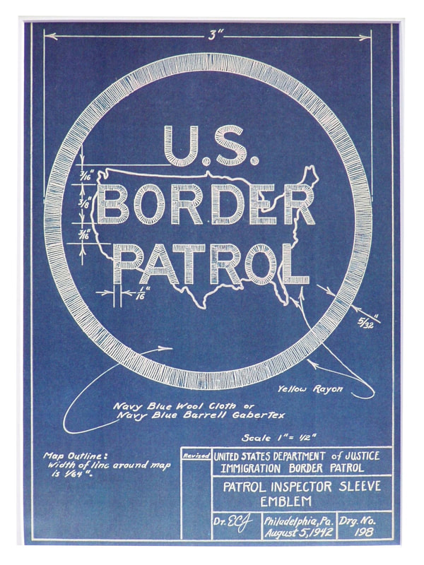 1942 U.S. Border Patrol Patch Blueprint