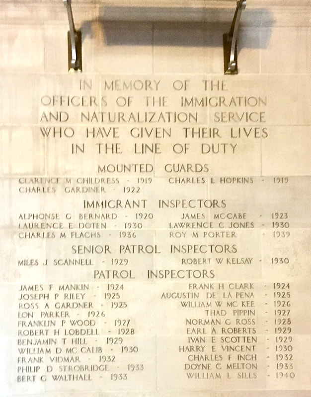 1936 Memorial to Fallen Immigration and Naturalization Personnel