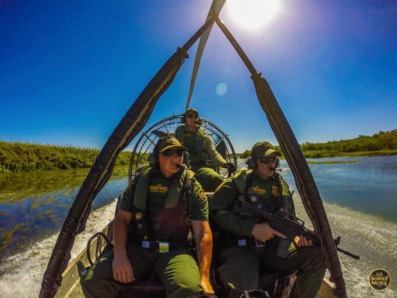 Border Patrol USBP miscellaneous modern three agents in airboat