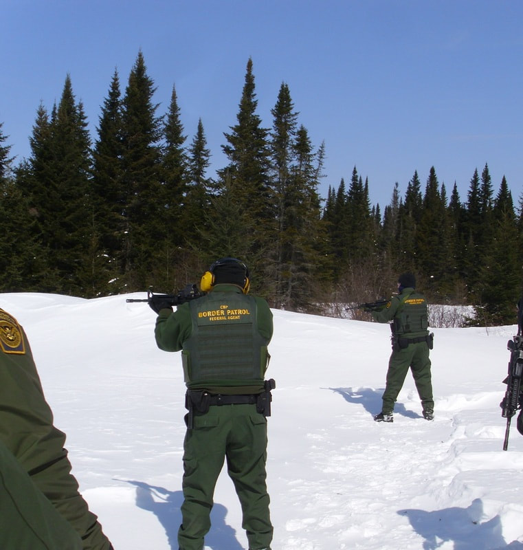 Border Patrol USBP miscellaneous modern agents shooting rifles in the winter firearms qualifications