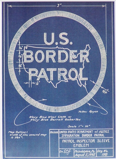 Miscellaneous Historical history old august 5 1942 border patrol patch lithograph  blueprint 
