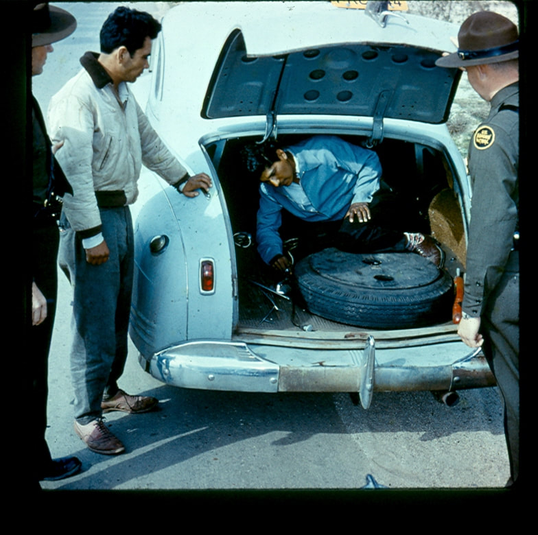Border Patrol USBP CBP  INS alien in trunk