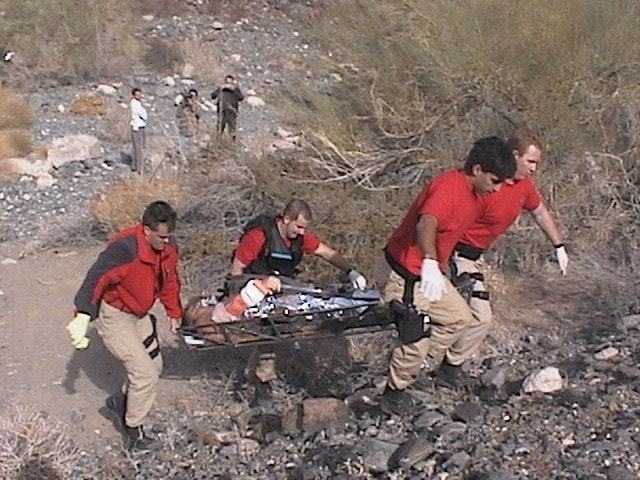 Border Patrol USBP miscellaneous modern BORSTER agents rescuing an alien in a stretcher