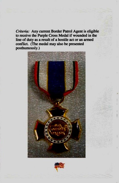 Border Patrol Agent Paul Conniver, USBP Purple Cross Award medal