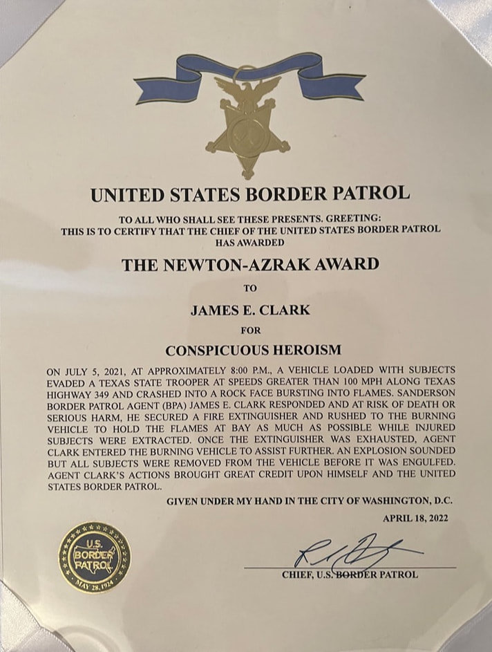 James Clark, Newton-Azrak Award certificate