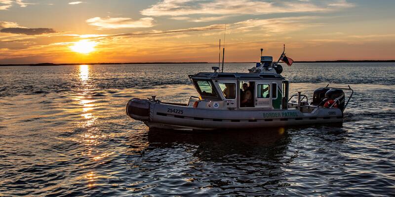 Border Patrol USBP miscellaneous modern boat at sunset