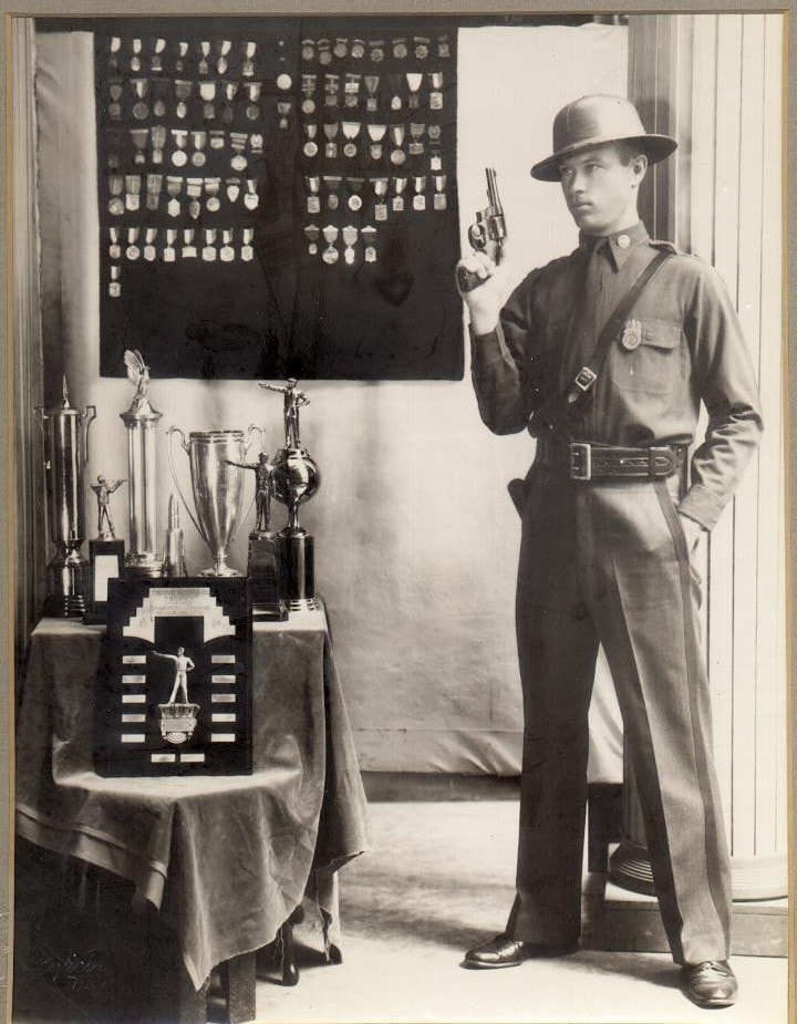 Future Chief of the Border Patrol, Harlon B. Carter.  Member of the 1938 USBP Pistol Team.