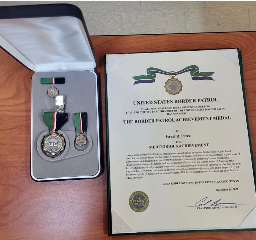 USBP Achievement Medal set for Israel Perez