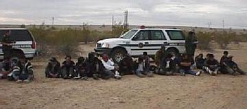 Border Patrol USBP miscellaneous modern agents arrest a group of aliens