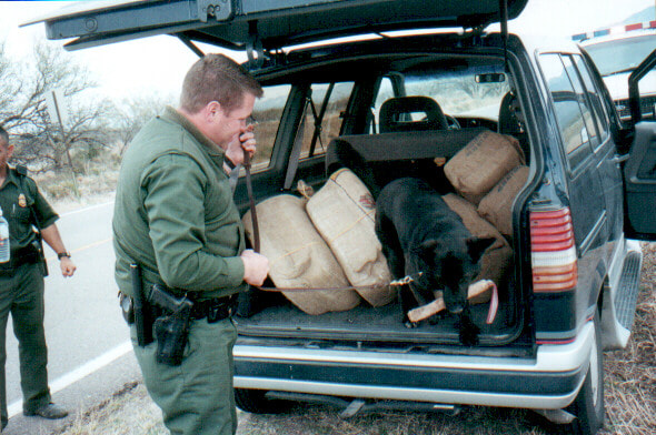 Border Patrol USBP miscellaneous modern agents seize a load vehicle full of drugs