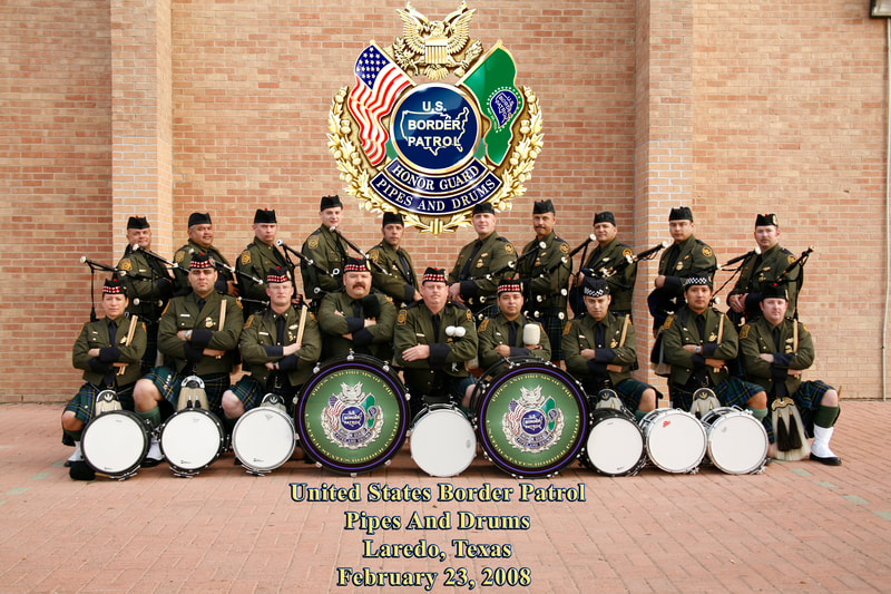 Border Patrol USBP miscellaneous modern Laredo George Washington Day Pipes Drums P&D 2008 cliff Clifford Gill