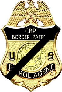 U.S. Border Patrol Badge with Mourning Band