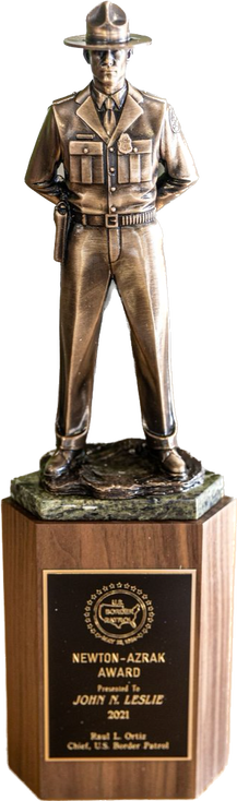 Border Patrol Agent John Leslie's Newton-Azrak Award Statuette