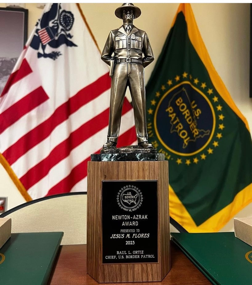 Newton-Azrak Award Statuette for Border Patrol Agent Jesus M. Flores