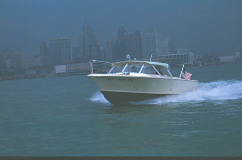 USBP Border Patrol photographs 1970-1990 a boat traveling at high speed