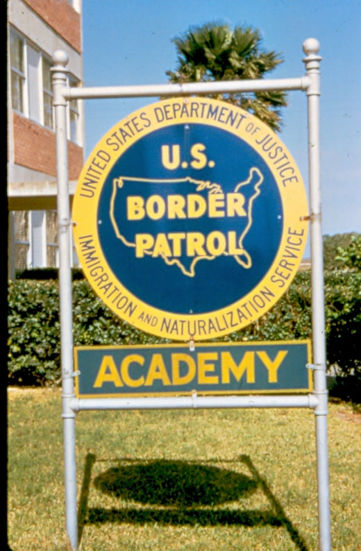 USBP Border Patrol photographs 1970-1990 an INS seal at the Academy