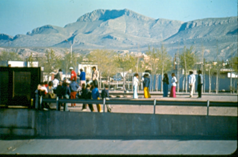 USBP Border Patrol photographs 1970-1990 people with mountains in the background 