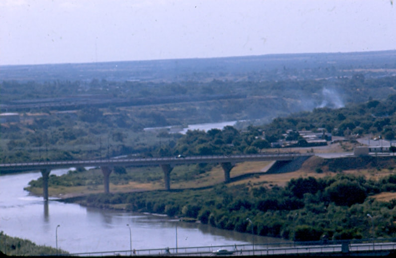 USBP Border Patrol photographs 1970-1990 view of POE 1 and 2 from the HOJO