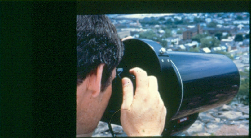 USBP Border Patrol photographs 1970-1990 agent using bigeyes binoculars