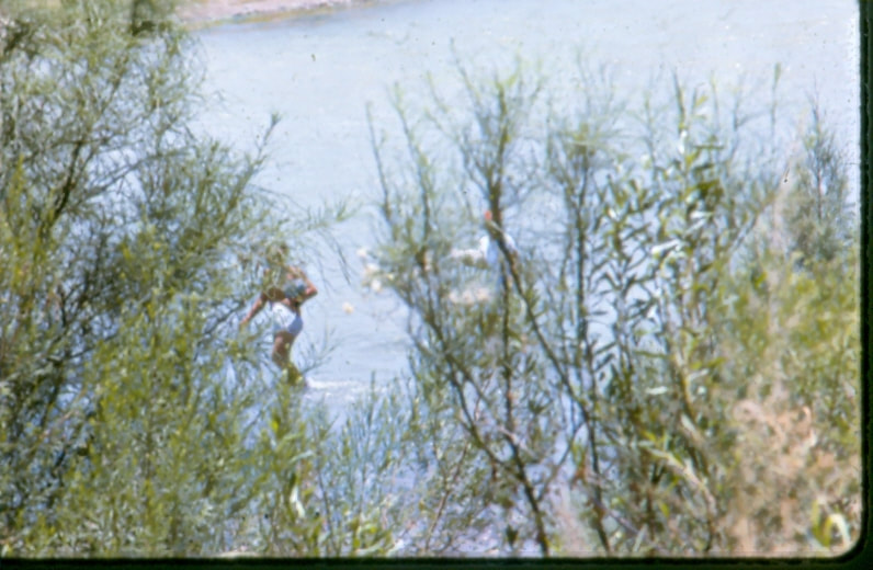 USBP Border Patrol photographs 1970-1990 aliens wading across the rio grande river