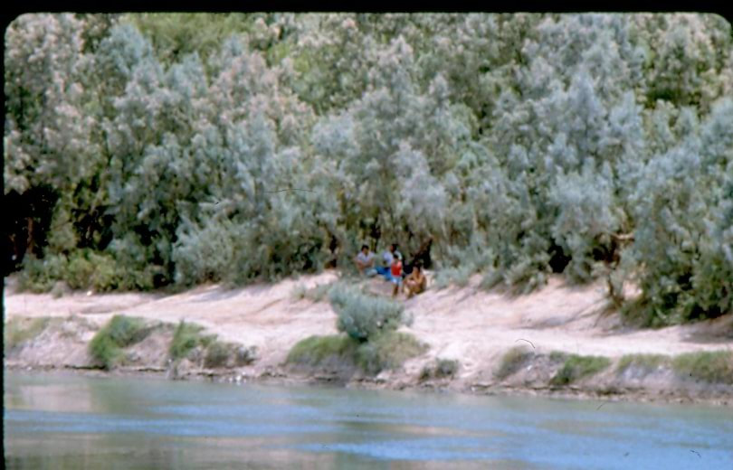 USBP Border Patrol photographs 1970-1990 aliens getting ready to cross the rio grande illegally