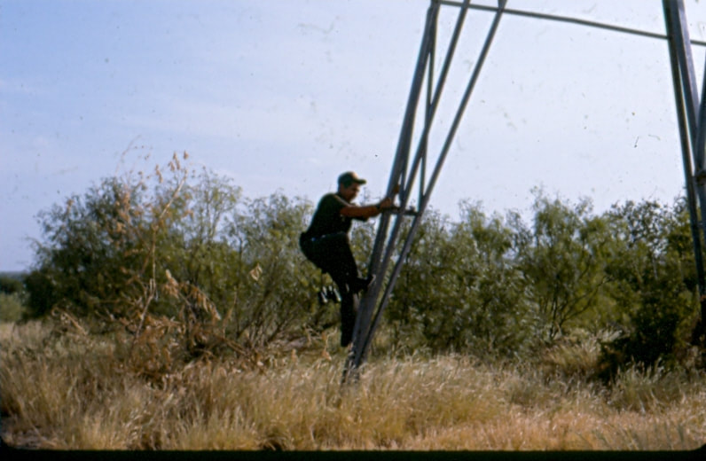 USBP Border Patrol photographs 1970-1990 agent climbing an observation tower