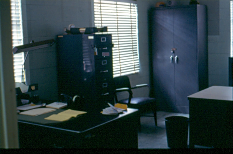 USBP Border Patrol photographs 1970-1990 an office and desk at a station