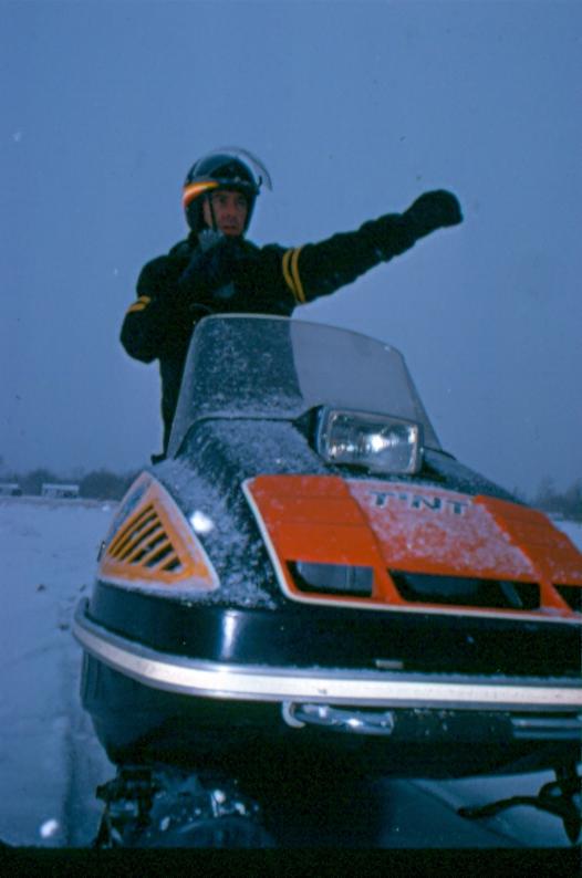 USBP Border Patrol photographs 1970-1990 agent on a snow mobile
