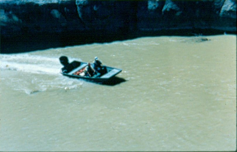 USBP Border Patrol photographs 1970-1990 small boat in a high speed turn