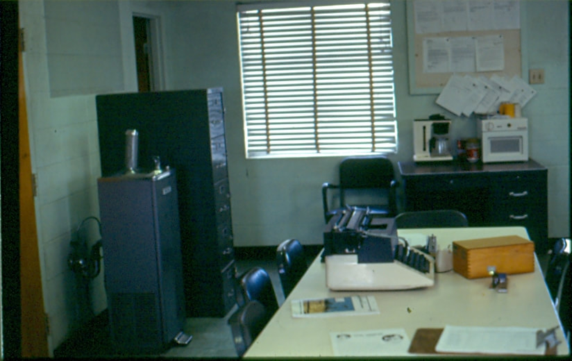 USBP Border Patrol photographs 1970-1990 desk in a station