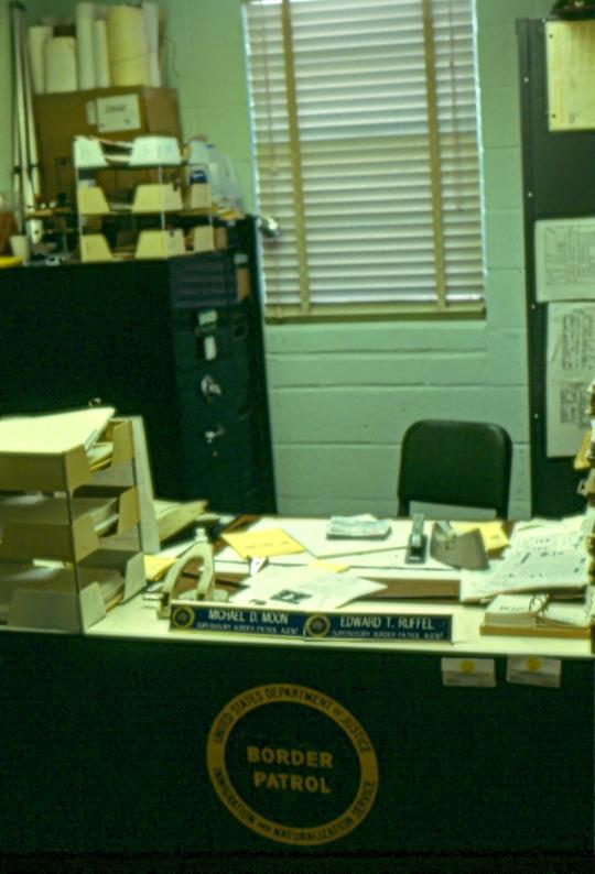 USBP Border Patrol photographs 1970-1990 office at a station