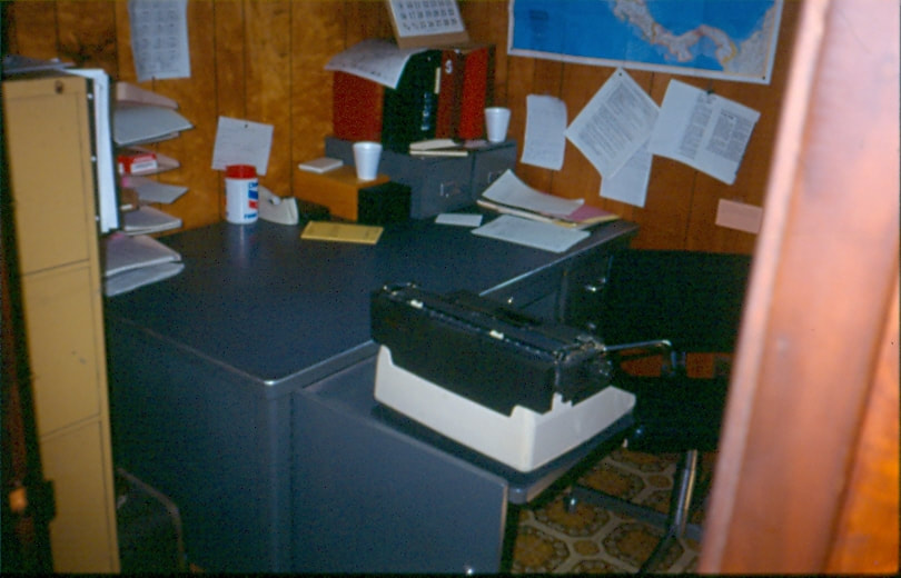 USBP Border Patrol photographs 1970-1990 office typewriter at a station