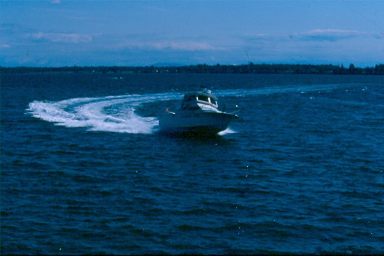 USBP Border Patrol photographs 1970-1990  boat high speed turn