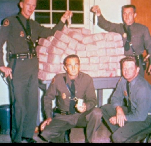 USBP Border Patrol photographs 1970-1990  agents in front of drugs trophy shot